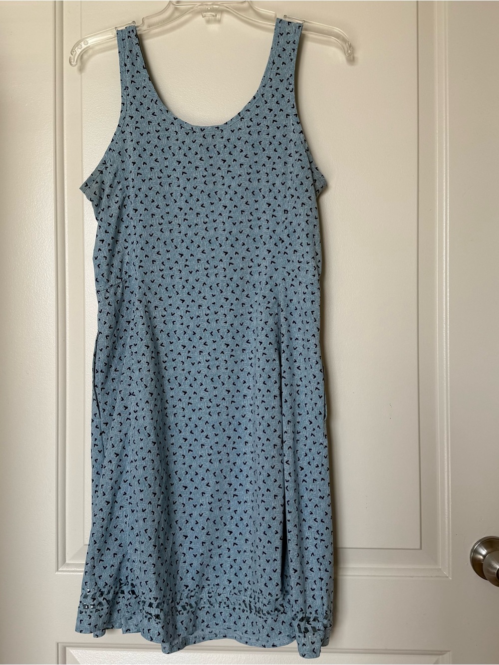 Toad&Co Light Blue Sleeveless Printed Midi Dress with pockets - Picture 6 of 9